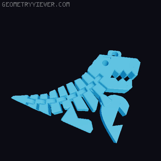 Flexi Rex Couple Keychain 3D model thumbnail