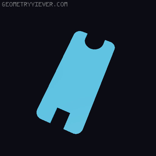 Flat Whistle with Paper Label 3D model thumbnail