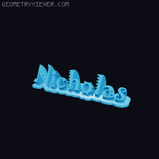 Sweeping crazy name tag 3D model thumbnail