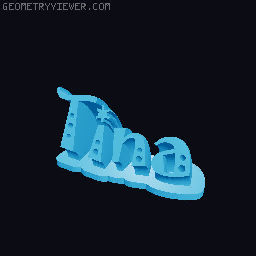 Sweeping crazy name tag 3D model thumbnail