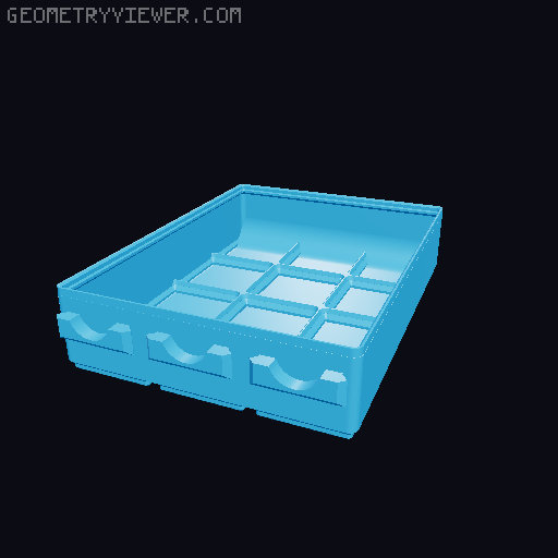 Parametric Gridfinity bins for GOEWS 3D model thumbnail