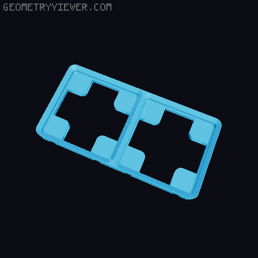 Magnet-slide-in baseplate with dovetail connectors 3D model thumbnail