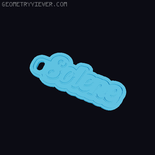 Keychain name tag 3D model thumbnail