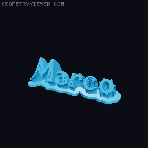 Sweeping crazy name tag 3D model thumbnail