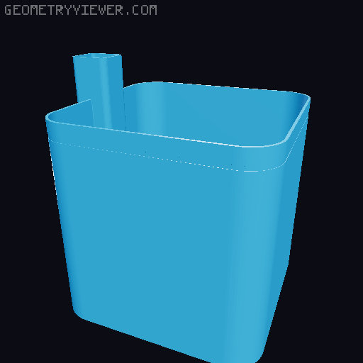 Square Medium-Large Self Watering Pot/Planter 3D model thumbnail