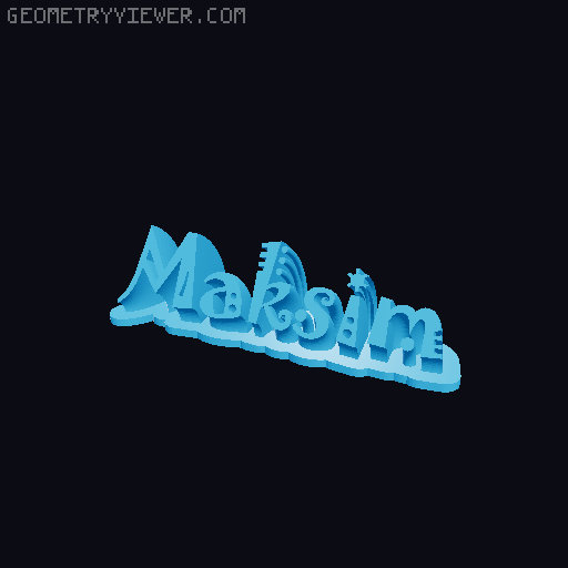 Sweeping crazy name tag 3D model thumbnail