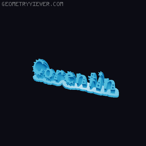 Sweeping crazy name tag 3D model thumbnail