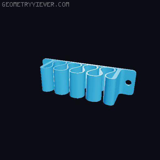 double charge cable holder (or single ) 3D model thumbnail