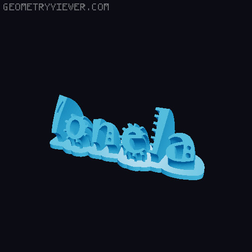Sweeping crazy name tag 3D model thumbnail