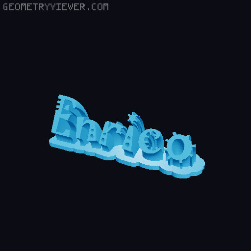 Sweeping crazy name tag 3D model thumbnail