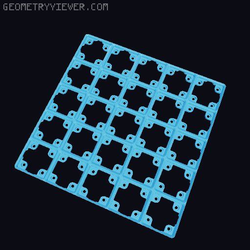GridFinity Connecting Baseplate with press-fit magnets 3D model thumbnail
