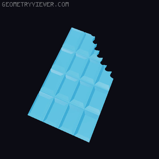 Model A Day Challenge - Day 94 - Tablet Of Chocolate 3D model thumbnail