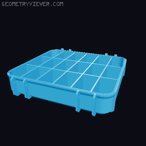 Pack of Tool Box Bases with Compartments 3D model thumbnail