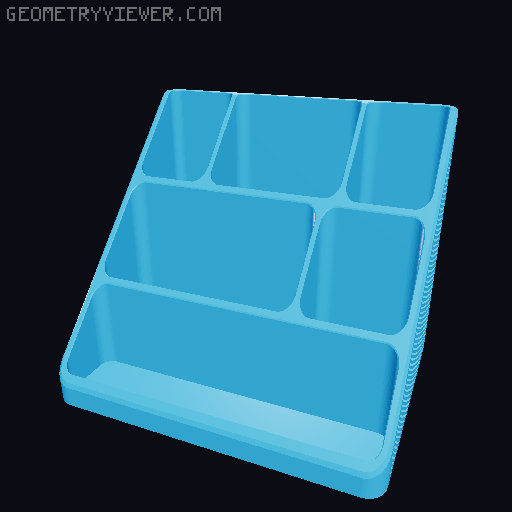 Modular Desk Organizer 3D model thumbnail