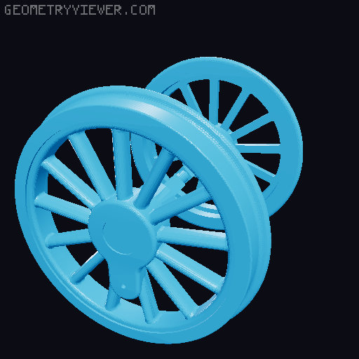 57 inch driver wheel HO scale 3D model thumbnail