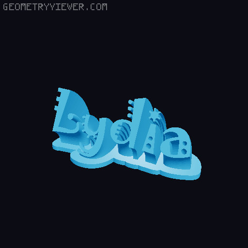 Sweeping crazy name tag 3D model thumbnail