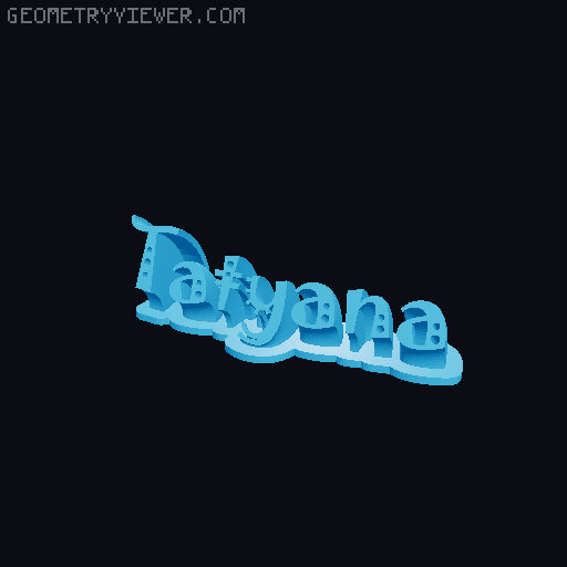 Sweeping crazy name tag 3D model thumbnail