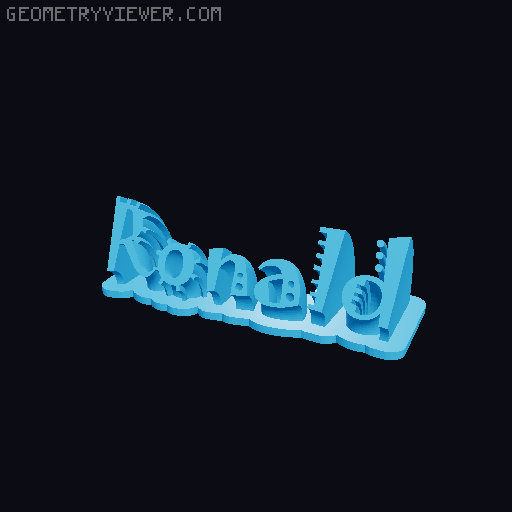 Sweeping crazy name tag 3D model thumbnail