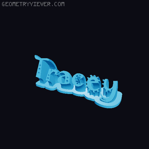Sweeping crazy name tag 3D model thumbnail