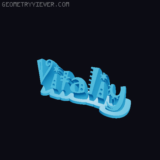 Sweeping crazy name tag 3D model thumbnail