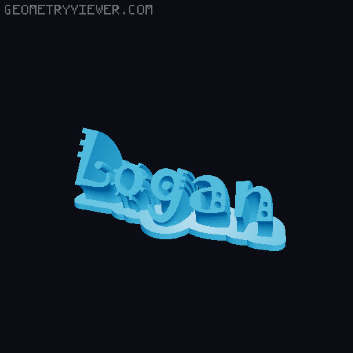Sweeping crazy name tag 3D model thumbnail
