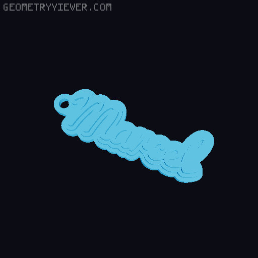 Customizable name keychain / tag 3D model thumbnail