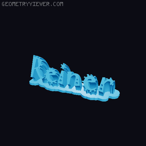 Sweeping crazy name tag 3D model thumbnail