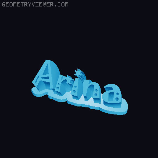 Sweeping crazy name tag 3D model thumbnail