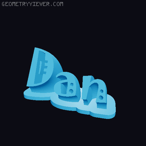 Sweeping crazy name tag 3D model thumbnail