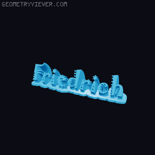 Sweeping crazy name tag 3D model thumbnail