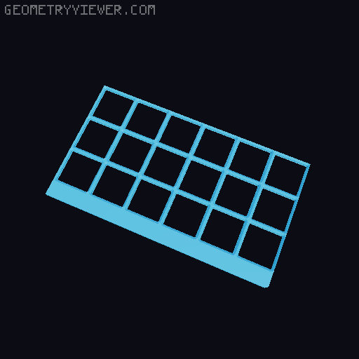 Light Gridfinity baseplate for Martela Cupio drawers - Bambu Lab X1 256mm cut 3D model thumbnail