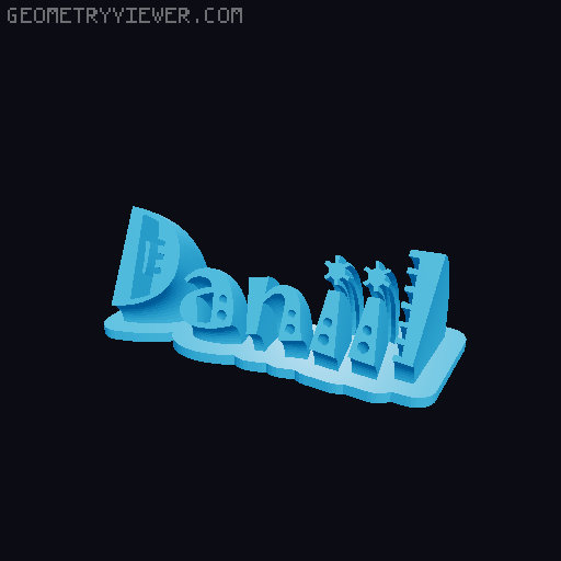 Sweeping crazy name tag 3D model thumbnail