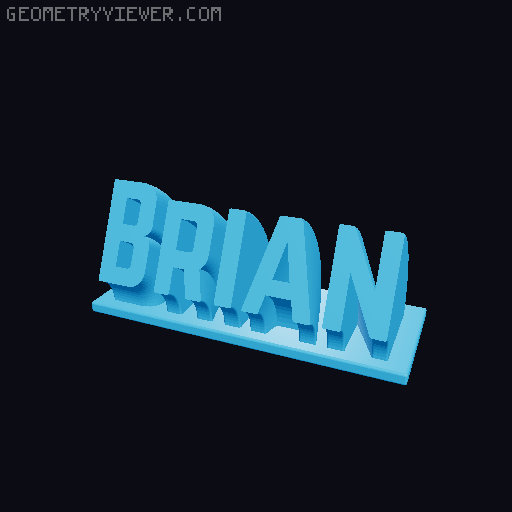 Sweeping Name Tag 3D model thumbnail
