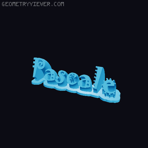 Sweeping crazy name tag 3D model thumbnail