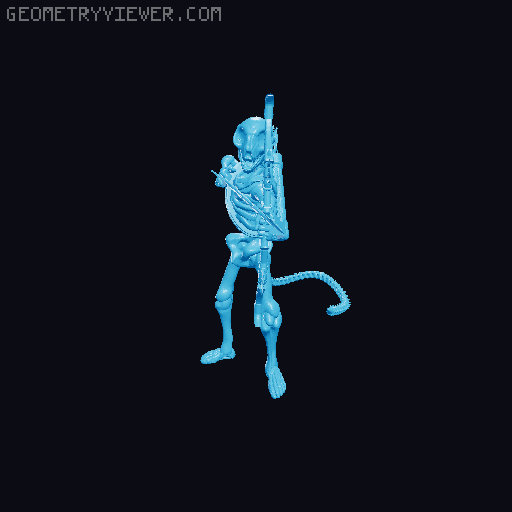 Cat Folk Skeleton Archer  3D model thumbnail