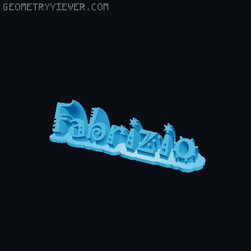 Sweeping crazy name tag 3D model thumbnail
