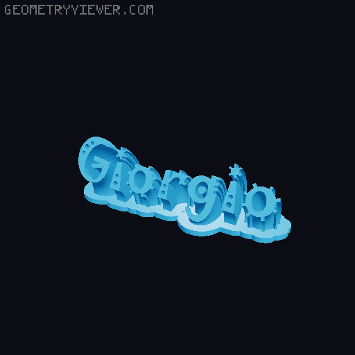 Sweeping crazy name tag 3D model thumbnail