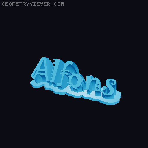 Sweeping crazy name tag 3D model thumbnail