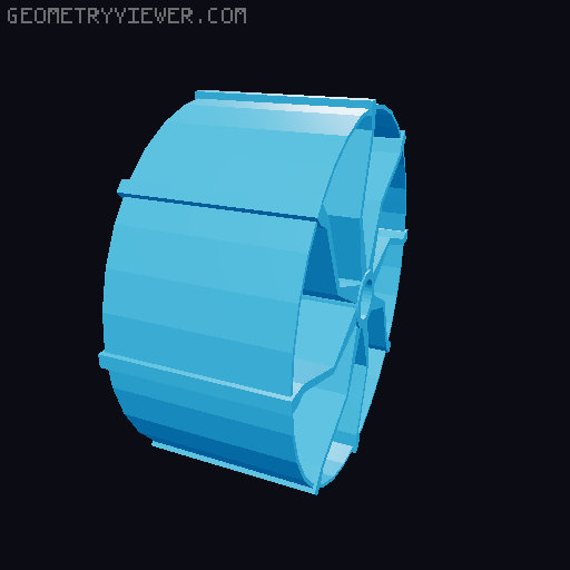Kayak Cart Weel (tire and rim) 3D model thumbnail
