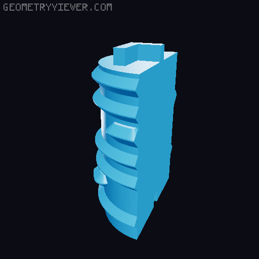 Hexglyph remix for printing in parts 3D model thumbnail
