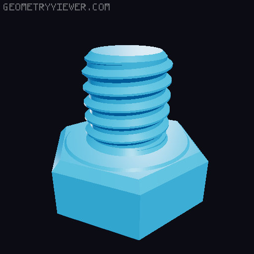 Hundreds of Metric Hex Screws Version 1: M2, M3, M4, M5, M6, M8, M10, M12, M14, M16, ... M48 3D model thumbnail