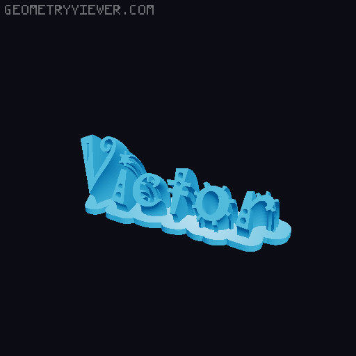 Sweeping crazy name tag 3D model thumbnail