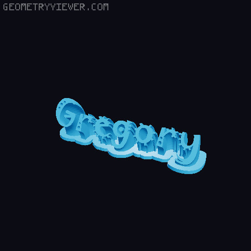 Sweeping crazy name tag 3D model thumbnail