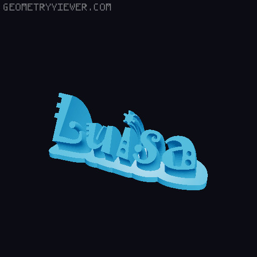 Sweeping crazy name tag 3D model thumbnail