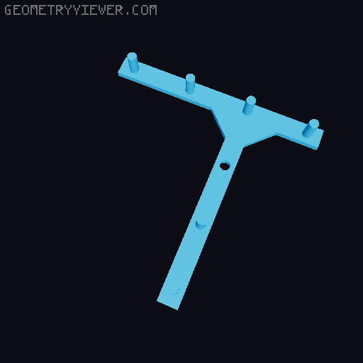 Shelf Peg Hole Jig/Guide With Pins 3D model thumbnail