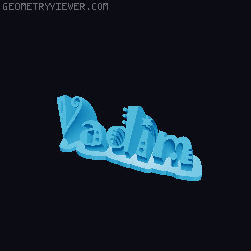 Sweeping crazy name tag 3D model thumbnail