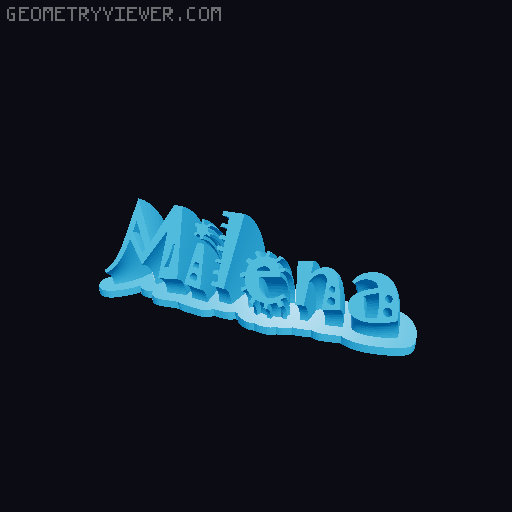Sweeping crazy name tag 3D model thumbnail