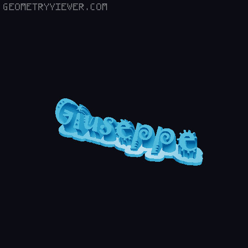 Sweeping crazy name tag 3D model thumbnail