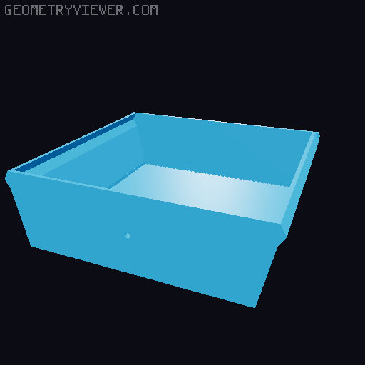 Under Desk Drawer 59mm Tall with Knob 3D model thumbnail