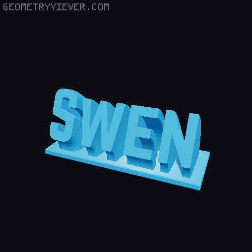 Sweeping Name Tag 3D model thumbnail
